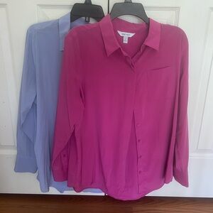 Nine West Pink and Blue Button Down Shirt (2!)